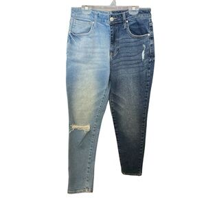 Y2K No Boundaries Two-Tone Color Block Distressed blue Jeans size 9